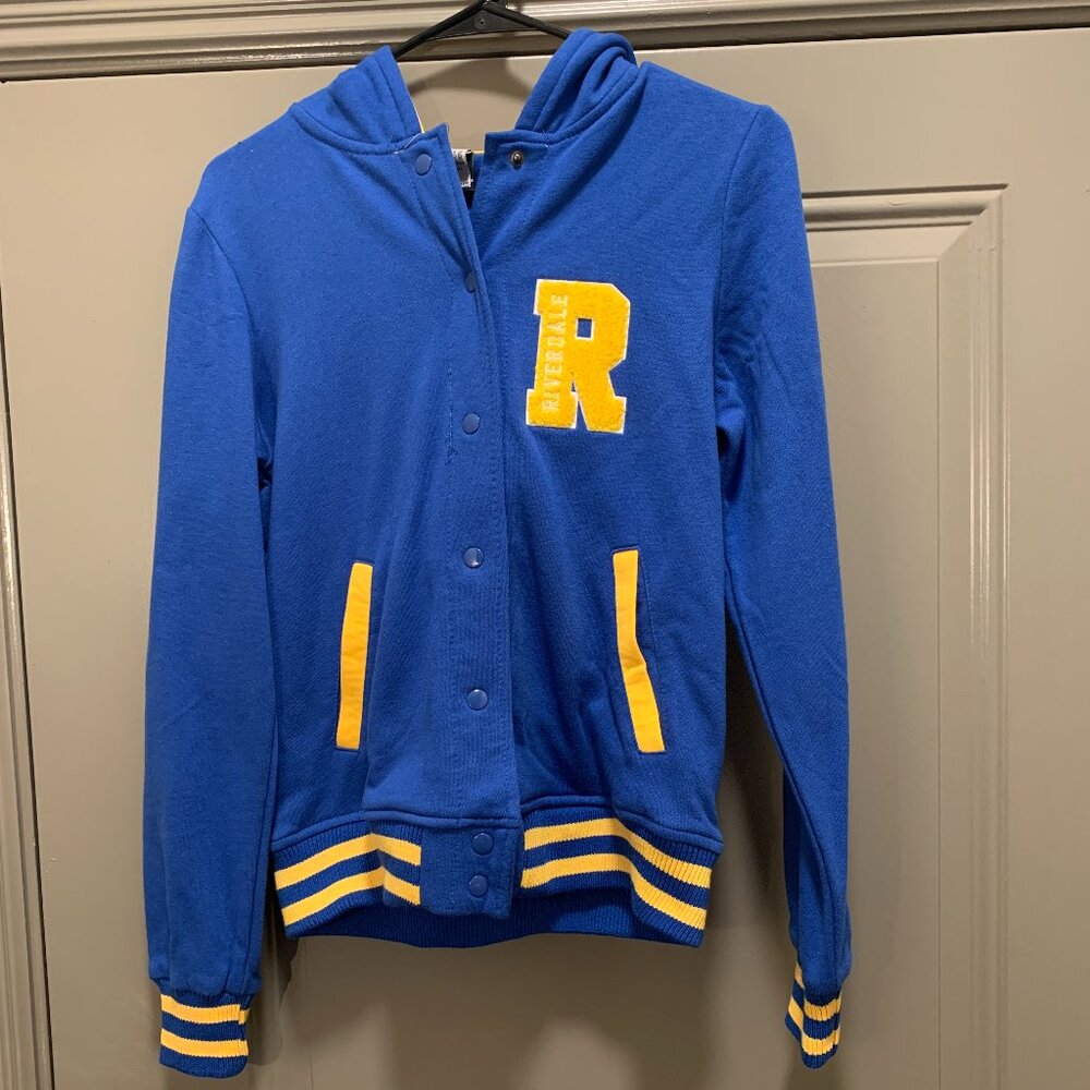 Hot Topic Riverdale Blue Varsity Cheerleader Hoodie Jacket Small New With Tags